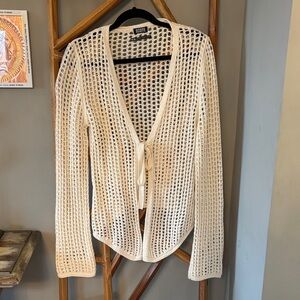 Ecote Women's Ivory Open-Knit Cardigan